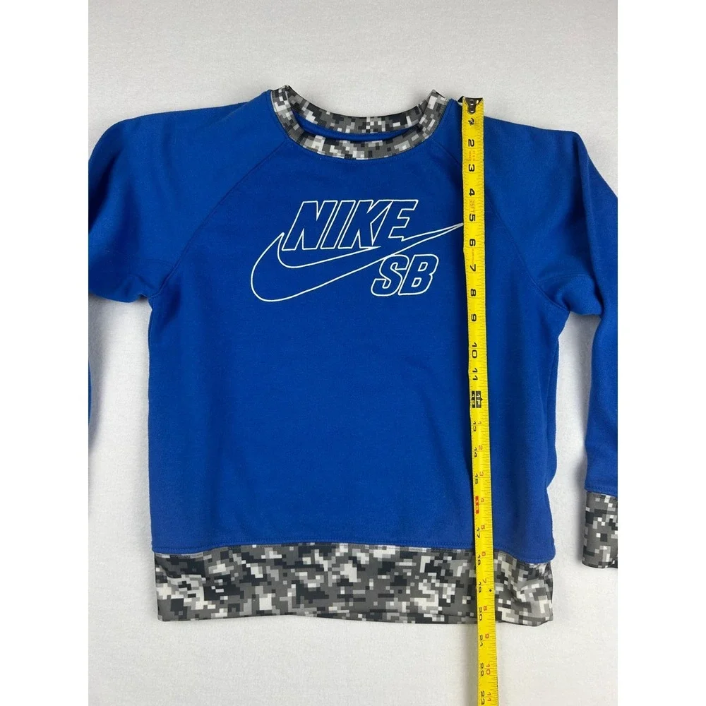 Nike SB Sweatshirt Boy's M‎ Blue Cotton Blend Long Sleeve Camo Skateboard